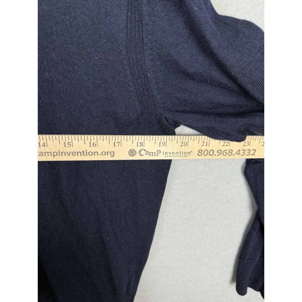 Banana Republic Sweater Mens L‎ Blue 100% Merino Wool Lightweight 1/4 Zip Preppy - Picture 4 of 6